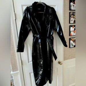 Black large Patent leather new jacket by express